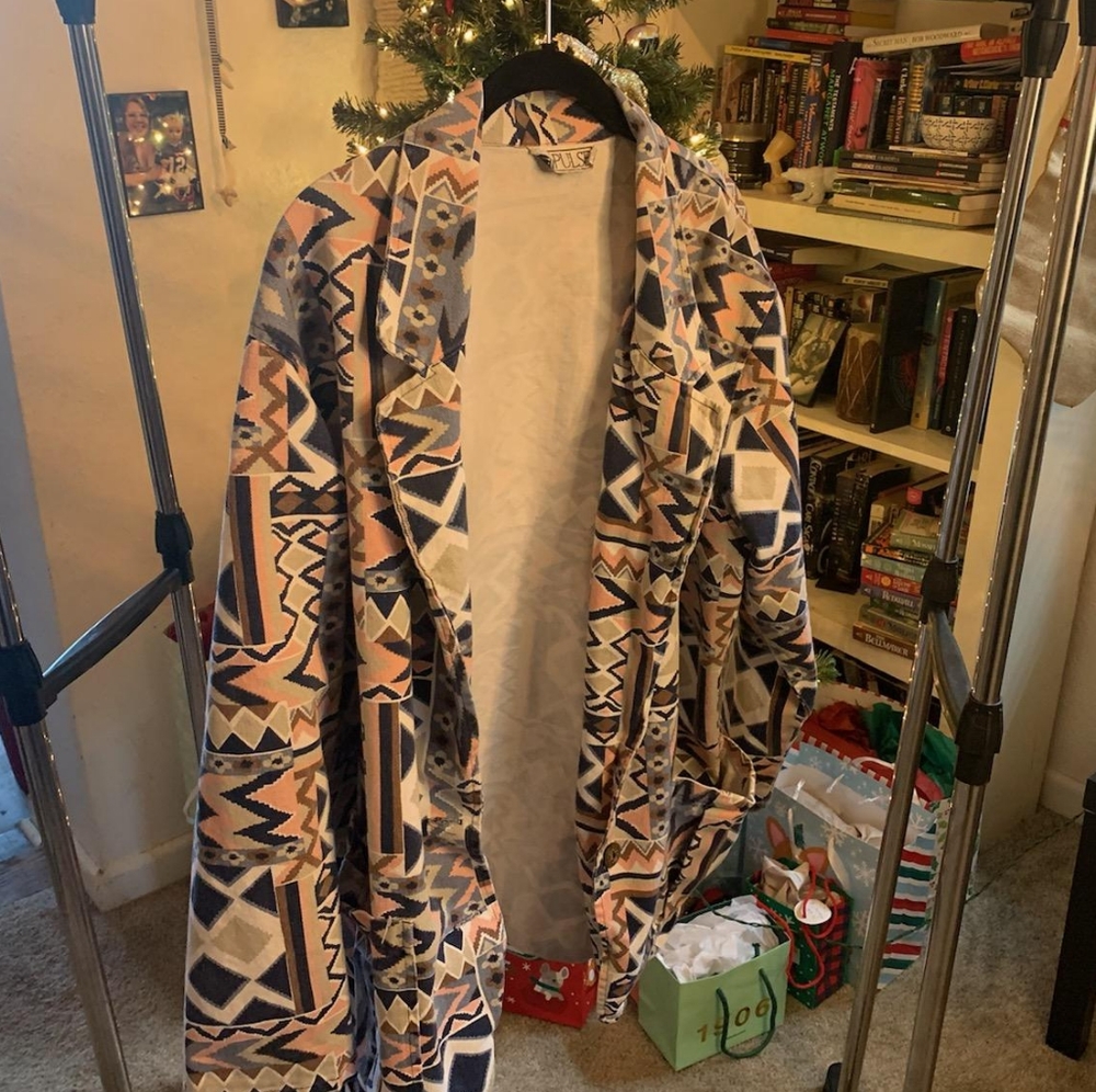 Plus size vintage southwestern denim blazer